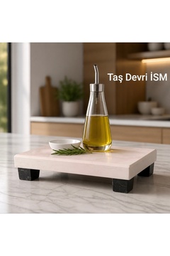 Taş Devri İSM Mermer Ayaklı Sunum Tabağı,Yağdanlık Altı 10*20 cm