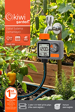 Kiwi Garden KGWT 551 Dijital Sulama Zamanlayıcı LCD Ekran Otomatik Programlama
