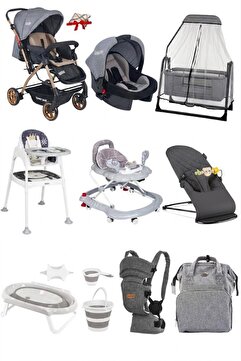 Calvin Baby 14 Parça Çeyiz Seti BebekArabası,Puset,Anakucağı,Yürüteç,Mamasandalyesi,Beşik,Kanguru,Çanta,Küvettkm