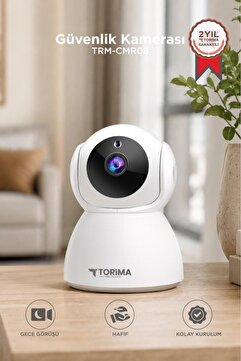 Torima Güvenlik Kamerası 360 Derece Dönebilen Full Hd Smart Ip Kamera CMR8 Beyaz