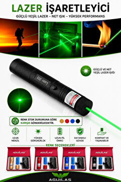 AGUILAS Green Laser Pointer Şarjlı Güçlü Yeşil Lazer Metal Kasa