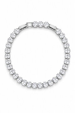 Demokan 4mm Oval Taş Suyolu Bileklik Kararmaz Özel Seri Bileklik 16+2cm