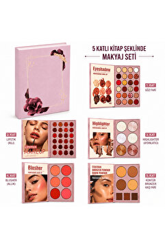 Floraglow Kitap model makyaj seti paleti 5 Katlı