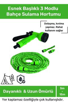 Genel Markalar Dayanıklı Kırılmaz 3 Modlu Uzayan Bahçe Sulama Araç Yıkama Hortumu 5 /15 Metre