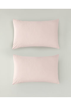English Home Pure Pamuklu 2'li Yastık Kılıfı 50x70 cm Toz Pembe