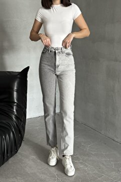 XRAY JEANS Kadın Çift Renkli Mom Fit Dar Füme Kot Pantolon