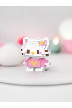 New Block Hello Kitty Mini Blok Figür Seti Nano Blok Sanrio Koleksiyon Hediye Yapboz 100+ Parça-kutusuz