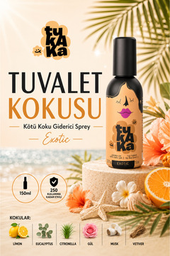 TUKAKA Tuvalet Öncesi Koku Giderici Sprey, Banyo ve Tuvalet Kokusu, Kötü Koku Giderici 150 ml - Exotic