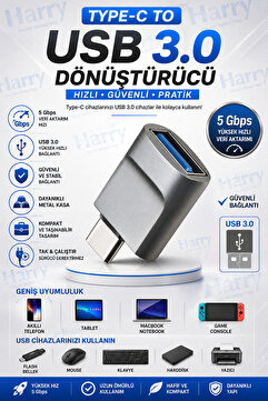 harry Tüm Type-c Olan Cihazlara Uyumlu Type-c To Usb 3.0 Veri Aktarımı Macbook Flash Bellek Mouse Çevirici