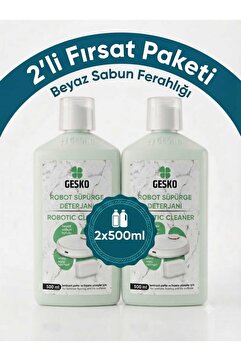 Gesko Robot Süpürge Deterjanı Beyaz Sabun Kokulu (2x500 ml )