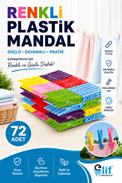 Elif mağazacılık Plastik mandal 72 adet