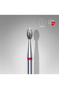 STALEKS Elmas Zeytin Freze EXPERT ,Kırmızı, Çap 2,5 mm, Çalışma Kısmı 5 mm