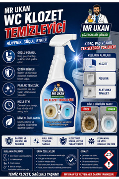 Dr.Ozz 119 Klozet Temizleyici Ağır Kirler Için Tuvalet Wc Klozet Temizleyici Sprey 750 ml