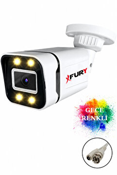 FURY Gece Renkli - 5mp Lens 1080p Full HD Ahd Güvenlik Kamerası 4 x Ultra Led Renkli Gece Görüş 5580