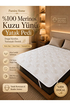 Genel Markalar Merinos Kuzu Yünü Yatak Pedi, Yatak Koruyucu (%100 MERİNOS KUZU YÜNÜ)