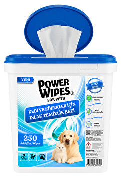 Power Wipes Kedi ve Köpekler İçin Islak Kova Mendil 250 Adet