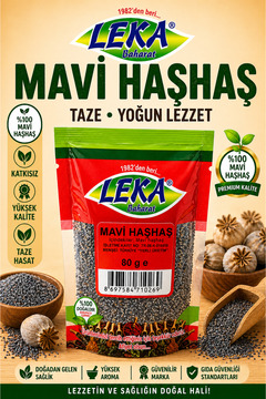 leka baharat Mavi Haşhaş 80 g – Doğal, Katkısız, Taze Haşhaş Tohumu – Ekmek ve Hamur İşleri İçin