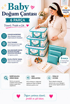 Özlem Toys Baby Doğum Çantası Çok Kullanışlı Düzenleyici 6 Parça (MAVİ)