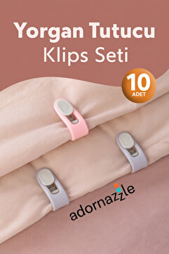 adornazzle Nevresim Klipsi, Yorgan Tutucu, İğnesiz Yorgan ve Nevresim Tutucu Klips Seti