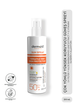 Dermokil Sun Spray Çok Yönlü Yüksek Koruyucu Güneş Spreyi 50+ SPF 200 ml