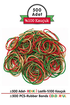 PackMai Ambalaj-paket Lastiği Karışık Renkli (±500 ADET)%100 Kauçuk|100 Gr(OKUL-KIRTASİYE-AMBALAJ-PAKETLEME)