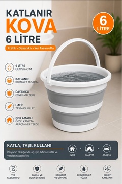 Herza House Pratik Katlanabilir Su Kovası 6 lt