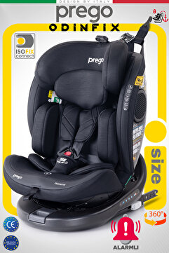 Prego Odinfix Alarmlı 360 Derece Dönebilen -0-36 Kg -İ-Size Belgeli - Top Tetherlı Oto Koltuğu