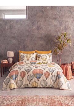 Tabu Home Cappadocia Balon Çarşafı Lastikli Krem Tek Kişilik Nevresim Takımı