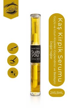 suitsyou Kaş & Kirpik Serumu-Güçlü ve Uzun Kirpikler-Güçlendirici ve Besleyici Doğal Yağlar 2x (5.5 ml)