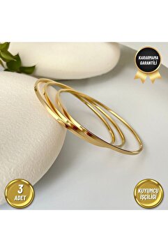 nerora Paslanmaz Çelik Ajda Bilezik Düz Kibrit Çöpü 3lü İnce 2mm (Kararmama Garantili)