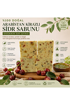 lunoria beauty %100 Doğal Sidr Sabunu 500 gr (4 ADET) – El Yapımı, Arabistan Kirazı Özlü, Manevi Temizlik
