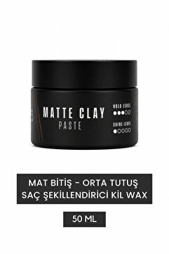 Beyoo Matte Clay Paste – Mat Bitiş Orta Tutuş Erkek Saç Şekillendirici Wax 50 ml