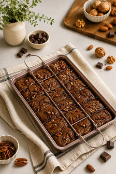 BEYZANA 18 Bölmeli Brownie Kek Kalıbı Paslanmaz Çelik Yanmaz Yapışmaz Kek Kalıbı Fırın Tepsisi