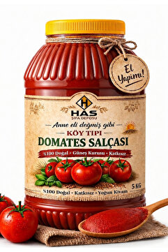 Has Şifa Deposu Gaziantep Ev Yapımı Güneş Kurusu Domates Salçası 5 KG – Katkısız Yoğun Kıvamlı Doğal Köy Salçası
