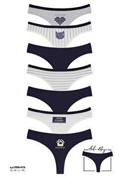 Dominant Kadın Çamaşır Pamuklu Renkli BRAZİLİAN Külot 7'li Paket (S-M-L)