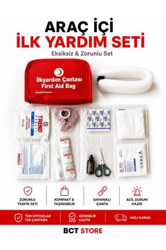 BCT STORE Mevzuata uygun Tuvtürk Uyumlu Ilk Yardım Çantası - Ecza Çantası - Ilkyardım Çantası
