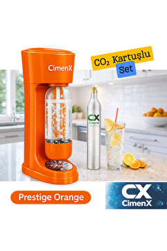 CİMENX Soda Maker – Prestige Orange - Soda Kartuşlu Set