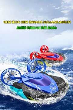 Mofy Baby Hem Suda Hem Karada Giden Sünger Stunt Drift RC Tekne Oyuncak 2.4GHz Uzaktan Kumandalı Araba Mavi