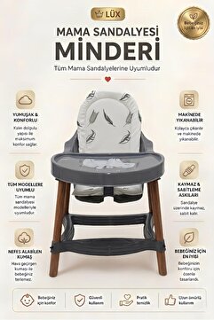MorBebe Lüx Mama Sandalyesi Minderi ( Tüm Mama Sandalyelerine Uyumludur ) Beyaz