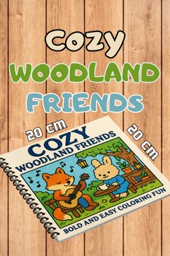 Pink Swan Craft Cozy Woodland Friends Bold And Easy 20x20 Cm Büyük Boyama Kitabı, Çocuklar Ve Yetişkinlere