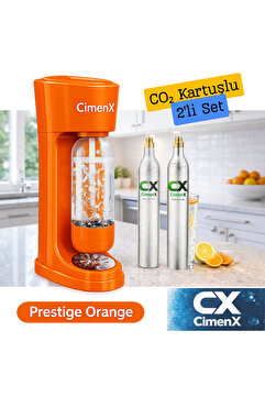 CİMENX Soda Maker – Prestige Orange - Soda Kartuşlu Set- 2 Adet CO₂