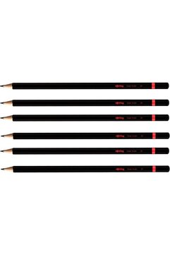 Rotring 2B Sınav Kalemi 6'lı Set, Siyah, 7.5 cm