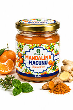 Korurla Mandalina Macunu 240 g | Mandalina Tozu, Zencefil, Zerdeçal,Okaliptus Yağı ve Havlıcan İçeren Bitkisel Macun