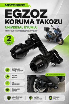 Motobros Motosiklet Kuba Newcity Uyumlu Egzoz Koruma Takozu Özel Üretim Cnc Model Çelik Motosiklet Scooter Egzoz Koruma Takozu Universal