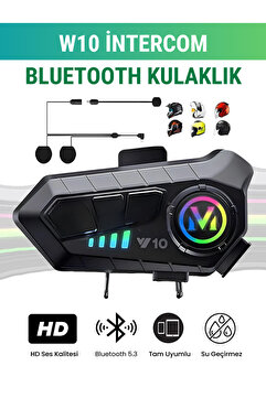 WUNİT Y10 5.3 Bluetooth Motosiklet Kask Kulaklık intercom RGB Işıklı