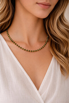 Camellie KY Jewels Quadra Lumière | Premium Kristal Altın Kaplama Choker Kolye
