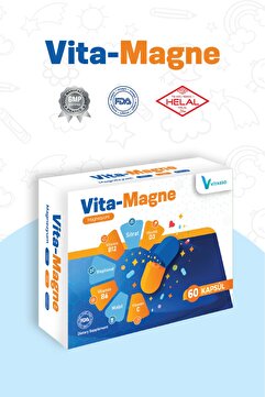 Vitasso VITA-MAGNE MAGNEZYUM MALAT MAGNEZYUM SITRAT MAGNEZYUM BISGLISINAT ,VITAMIN B6 VITAMIN B12 VITAMIN D3 VITAMIN C ICEREN TAKVIYE EDICI GIDA 60 KAPSÜL