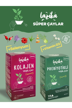 LAZİKA Süper Çay Seti ( Prebiyotik, Peptid Kolajen Yeşil Çay)
