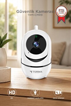 Torima Güvenlik Kamerası 360 Derece Dönebilen Full Hd Smart Ip Kamera CMR9 Beyaz