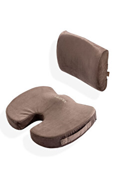 VİSCOTEX Visco Ortopedik Oturma ve Bel Destek Minderi Seti, Sırt Yastığı ve Koksiks Minderi